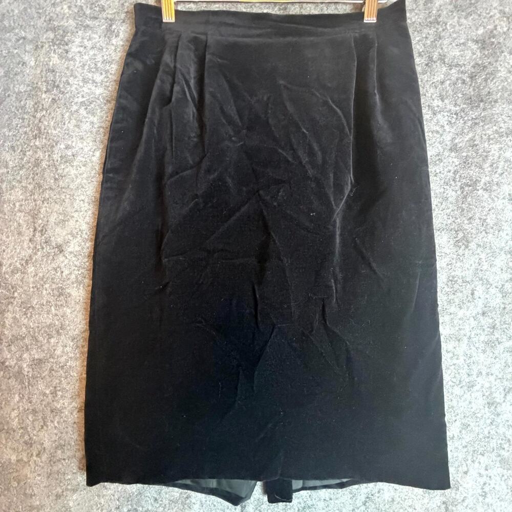 Vintage Women Skirt 12 Black Velvet Whimsigoth Dark Fairy 90s Noir‎ Witch